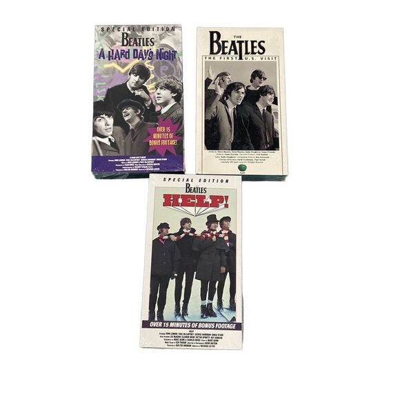 New The Beatles Collection 3 pk VHS Tapes Bonus Footage 1995 MPI Home Video - Picture 4 of 7